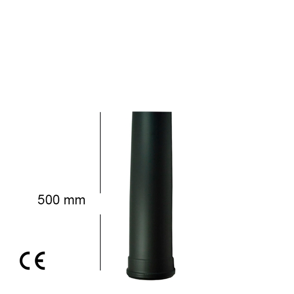 Rauchrohr - Ø80 - 500 mm - Schwarz